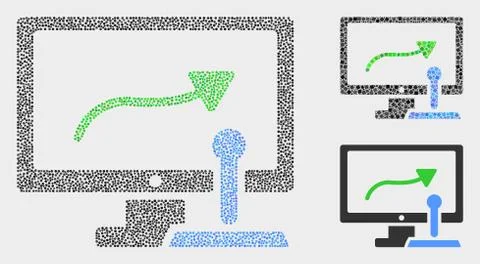 Pixel Vector Remote Control Display Icons Illustrazione stock