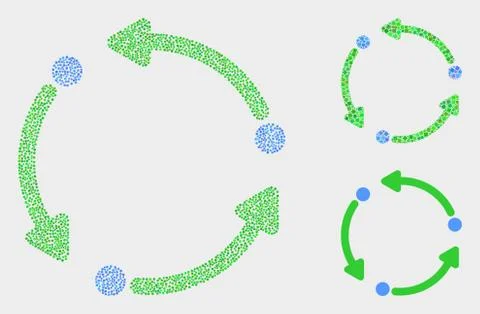Pixel Vector Rotation Arrows Icons Stock Illustration