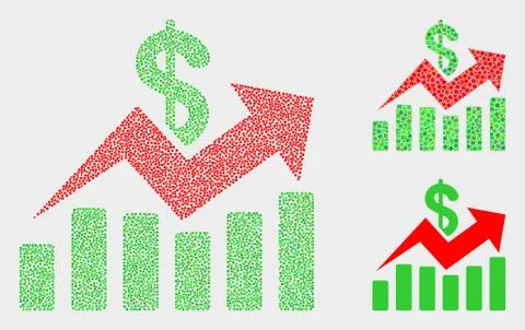 Pixel Vector Sales Trend Charts Icons 스톡 일러스트