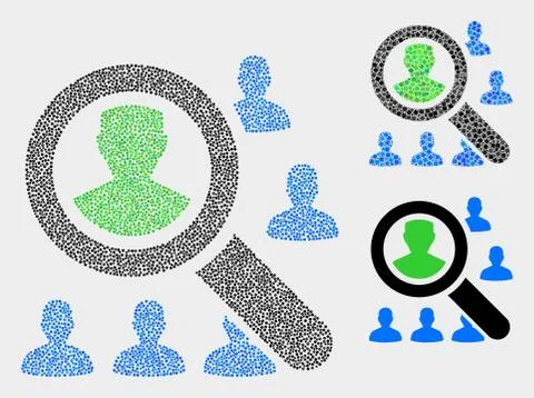 Pixel Vector Search Users Icons 스톡 일러스트