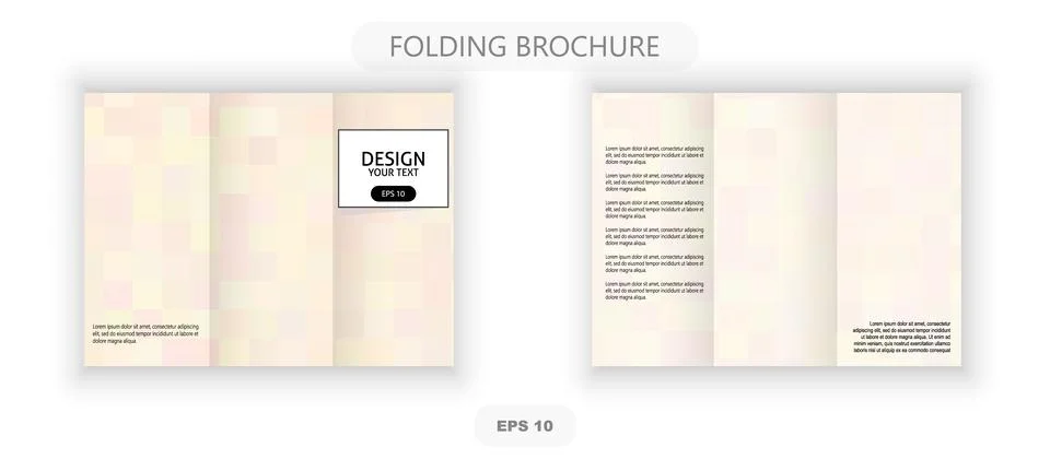 Pixel. Vector set of tri-fold brochure design template Stock Illustration