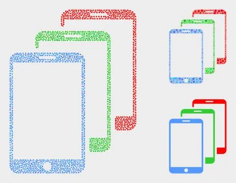 Pixel Vector Smartphones Icons 스톡 일러스트