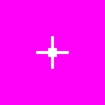 Pixel vector snowflakes or stars, white on a bright pink insulated background. Stockillustratie