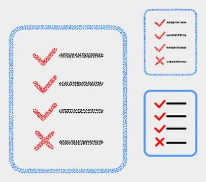 Pixel Vector Task List Page Icons Illustrazione stock