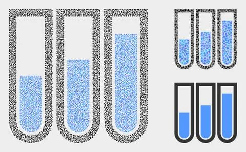 Pixel Vector Test-Tubes Icons Stock Illustration