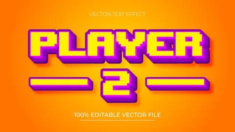 Pixel Vector Text Effect Editable Alphabet Game Arcade Play Retro Stock Illustration