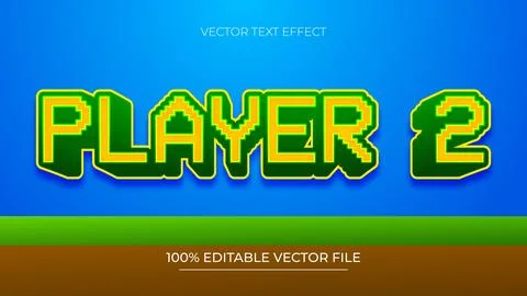 Pixel Vector Text Effect Editable Alphabet Game Arcade Play Retro Stock Illustration