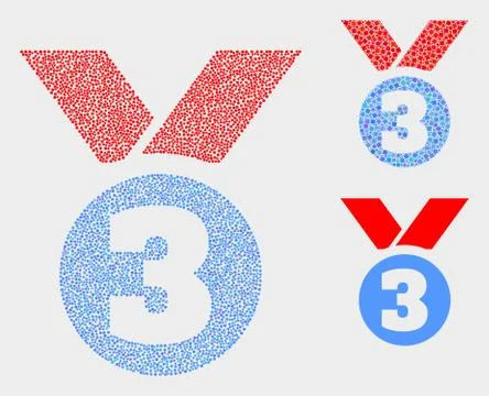 Pixel Vector Third Place Award Icons Illustrazione stock
