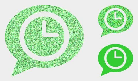 Pixel Vector Time Message Balloon Icons Illustrazione stock