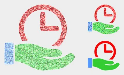 Pixel Vector Time Service Hand Icons Illustrazione stock