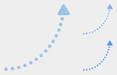 Pixel Vector Up Trend Arrow Icons Stock Illustration