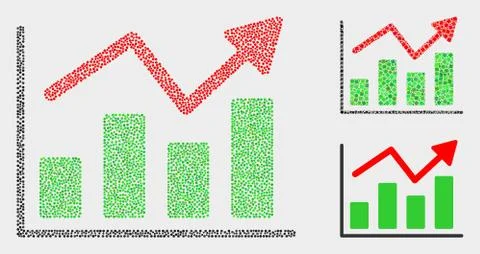 Pixel Vector Trend Chart Icons Stock Illustration