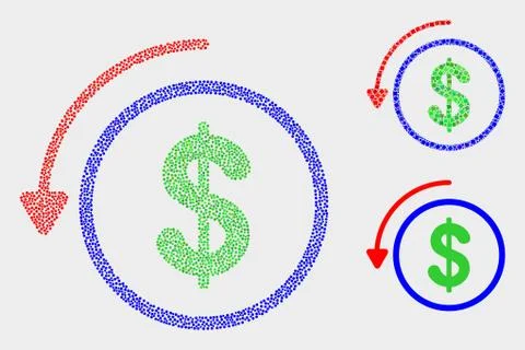 Pixel Vector Undo Payment Icons Stock Illustration