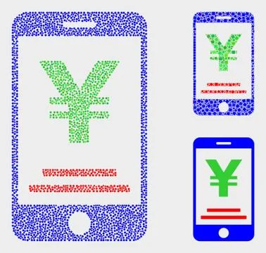 Pixel Vector Yen Mobile Banking Icons Illustrazione stock
