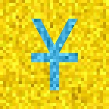 Pixel vector yen or yuan symbol Stock Illustration