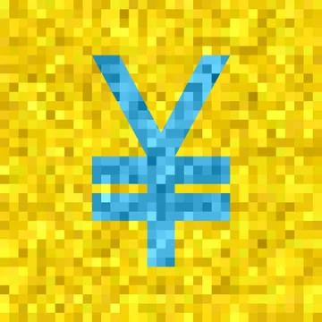 Pixel vector yen or yuan symbol Stock Illustration