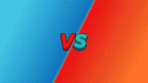 Pixel versus screen with red blue background Stock Illustration