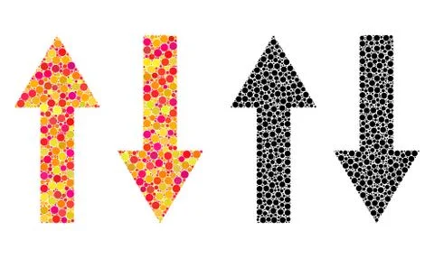 Pixel Vertical Flip Arrows Mosaic Icons Stock Illustration