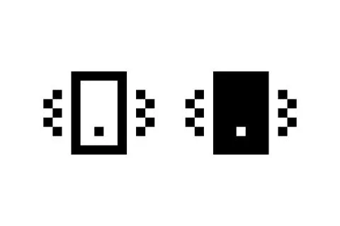 Pixel Vibrate phone. Vector icon. Stock Illustration