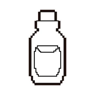 Pixel video game bottle potion Stock Illustration