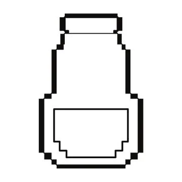 Pixel video game bottle potion Stock Illustration
