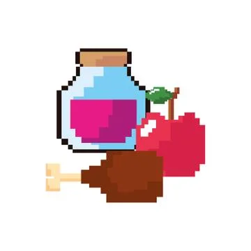 Pixel video game Stock Illustration
