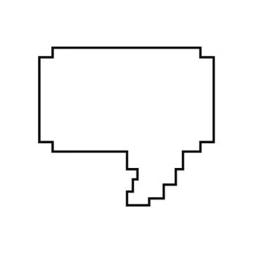 Pixel video game speech bubble Illustration