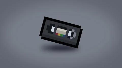 Pixel video tape background - high res 8 bit wallpaper Stock Illustration