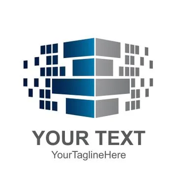 Pixel wall corner logo element for construction of the house Stock Illustration