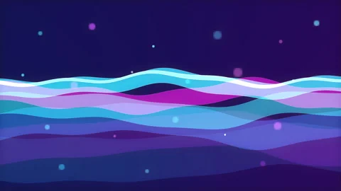 Pixel wave animation loop background with glowing dots and blue hues Stock Footage 346543988