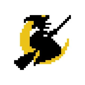 Pixel witch image. Cross stitch pattern vector illustration. 스톡 일러스트