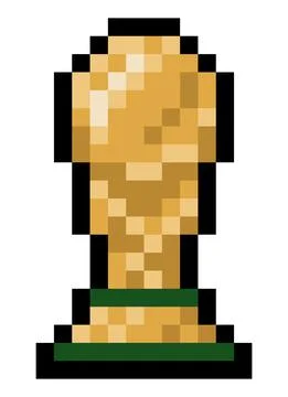 Pixel World Cup - isolated 8 bit vector Stock Illustration
