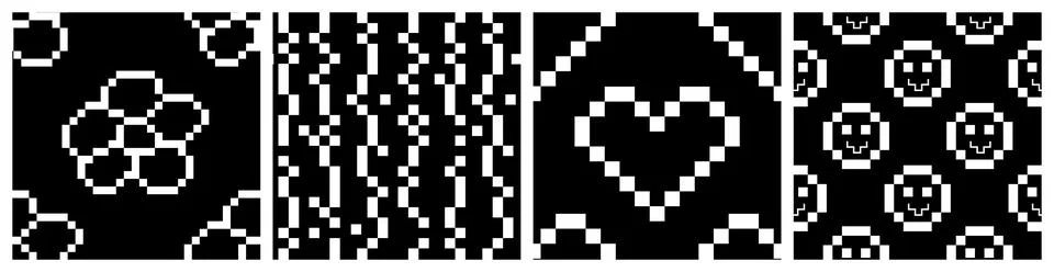 Pixel Y2k retro seamless pattern set. Illustrazione stock