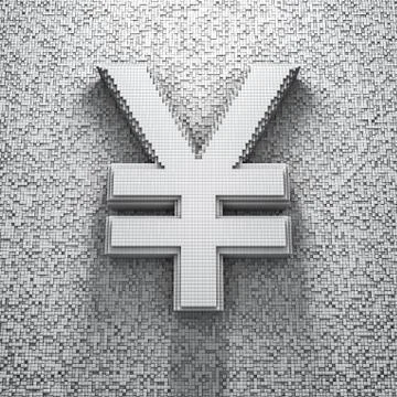 Pixel yen Illustrazione stock