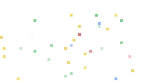 Pixelate colourful falling confetti down on white background Stock Footage 173440888