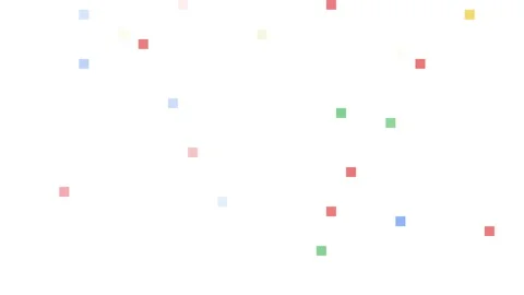 Pixelate colourful falling confetti down on white background, greeting animation Stock Footage 174677261