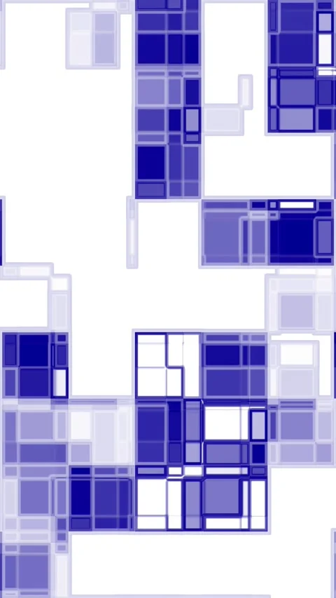 Pixelate white and blue square background P Stock Footage 304337962