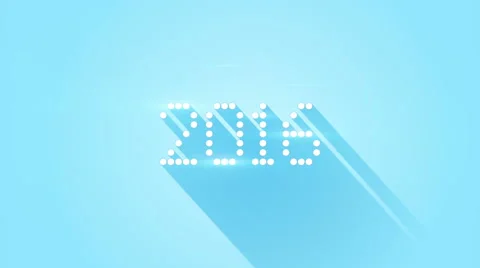 Pixelated 2016 sign flat style animation 4k (4096x2304) Stock Footage 55632277