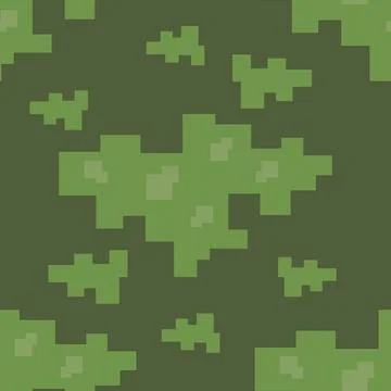 Pixelated Abstract Green Camouflage Pattern Background Stock Illustration