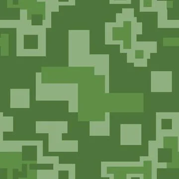 Pixelated Abstract Green Camouflage Pattern Background Stock Illustration