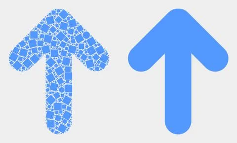 Pixelated and Flat Vector Up Arrow Icon Stock Illustration