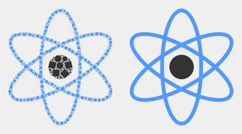 Pixelated and Flat Vector Atom Icon 库存插图