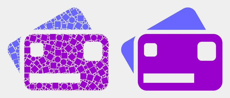 Pixelated and Flat Vector Bank Cards Icon 스톡 일러스트