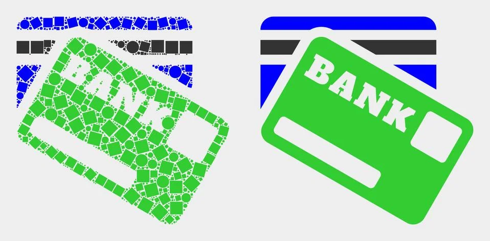 Pixelated and Flat Vector Bank Cards Icon Illustrazione stock