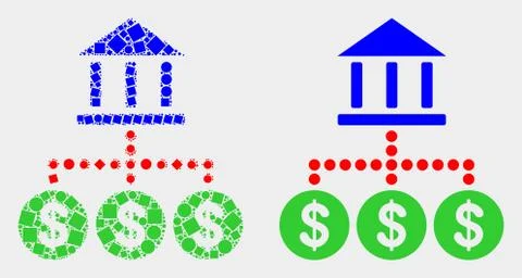 Pixelated and Flat Vector Bank Hierarchy Icon Ilustración de archivo
