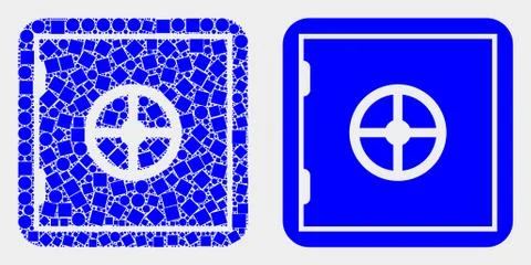 Pixelated and Flat Vector Banking Safe Icon 스톡 일러스트