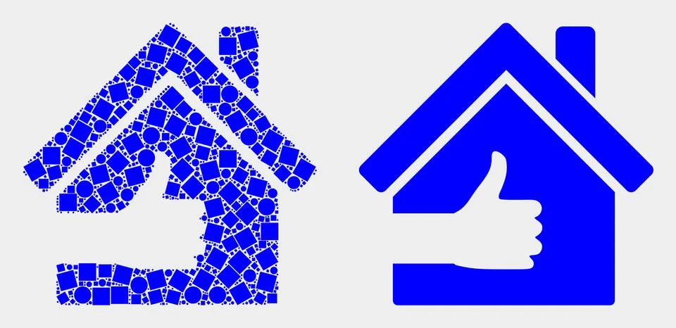 Pixelated and Flat Vector Best House Icon Ilustración de archivo