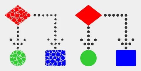 Pixelated and Flat Vector Block Diagram Icon Stock Illustration