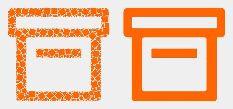 Pixelated and Flat Vector Box Icon 스톡 일러스트