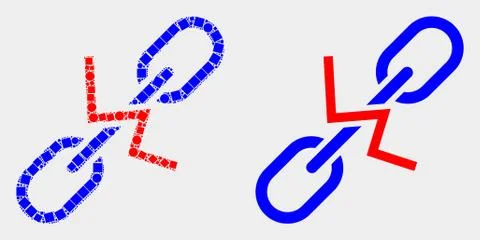 Pixelated and Flat Vector Break Chain Icon 스톡 일러스트